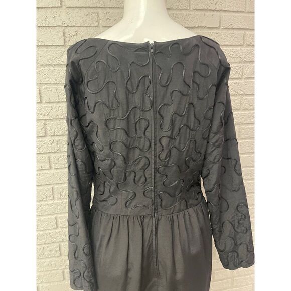 Kymio Black Long Sleeve Dress Shift Size 10 - Picture 7 of 8